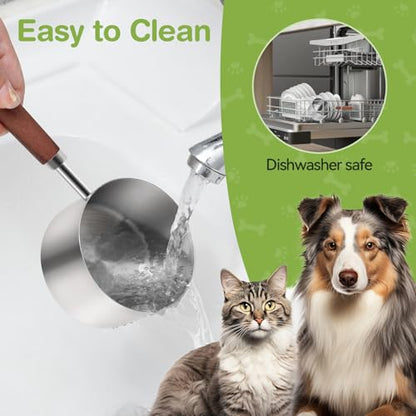 Dog-Cat Food-Scoop Measuring-Cup - 304 stainless steel material.1-Cup capacity. Precision scale measurements - size: 1 CUP