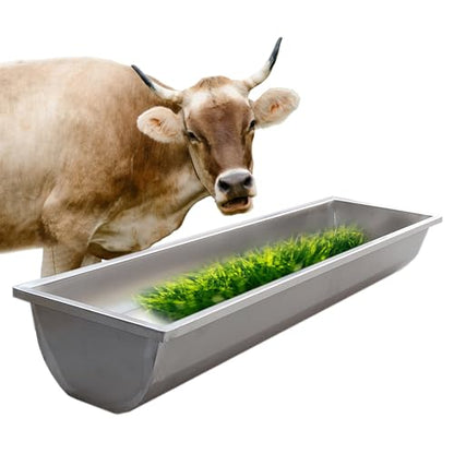 Large Capacity Stainless Steel Livestock Trough Feeder for Cattle & Calves – Durable, Rust-Resistant, Perfect for Farms, Sheds, Pens, and Pasture Feeding,L 85cm(33 1/2") X W 60cm(23 3/5" - color: L 85cm(33 1/2") X W 60cm(23 3/5"