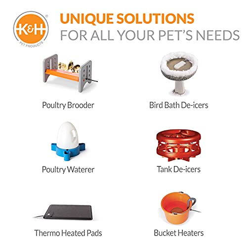 K&H Pet Products Chicken Brooder Heater for Chicks Ducklings, Adjustable Heating Plate for Brooder Boxes, Warms up to 30 Chicks, Chicken Coop Poultry Heating with Safety Light, Large 40 Watts - size: Large 20 X 11.5 X 8 Inches