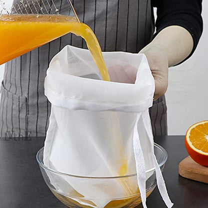 3 Pcs Nut Milk Bags, 150/75/48 Micron Reusable Nylon Food Strainers, Multi-use Food Grade Soy Milk Filter, Yogurt, Wine, Brew, Coffee Filters (6"x8") - size: 6"x8"