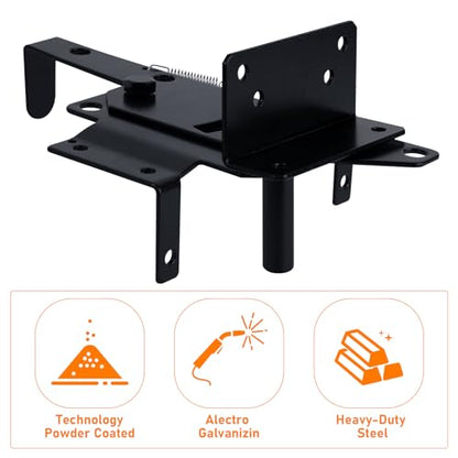Self-Locking Gate Latch – Heavy-Duty Post Mount Automatic Lock for Wood/PVC Fence Gates Includes Fasteners – Secure Locking Hardware for Pool, Yard, Garden, Outdoor Use-1p&2p (1, Black)