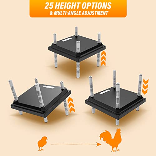 Chick Brooder Heating Plate, Brooder Plate for Chicks with Adjustable Temp, Poultry Coop Heater Chicks Warmer 10" x 10" for 15 Chicks Adjustable Height Brooding Heater,for Chicken Coop, Brooder Box
