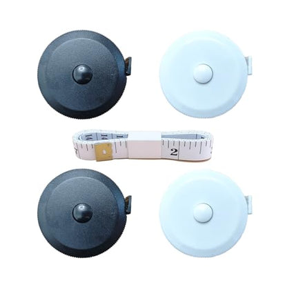 4 Pack Retractable Measuring Tape，60-Inch 1.5 Meter Tape Measures Dual Sided Flexible Ruler for for Body Measurements Craft Fabric Cloth Tailor Sewing Weight Loss (White&Black) - color: White&Black