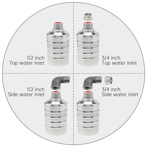 2pcs 1/2 inch Water Float Valve, 304 Stainless Steel Automatic Water Level Control Float Valve 1/2in to 3/4in Auto Shut Off for Fish Tank Swimming Pool Livestock Trough - style: Style 2