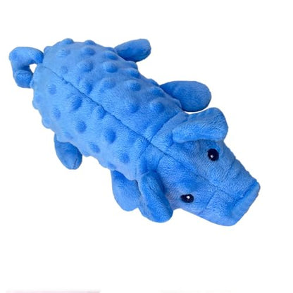 Squeaky Dog Toys Plush Dog Toy with Crinkle Paper Stuffed Durable Dog Chew Toys for Small Middle and Large Dogs Pig Blue - color: Pig Blue