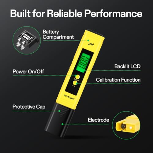 VIVOSUN Digital pH Meter and Digital Thermometer and Hygrometer with 3 Remote Sensors, Indoor Outdoor Temperature and Humidity Monitor