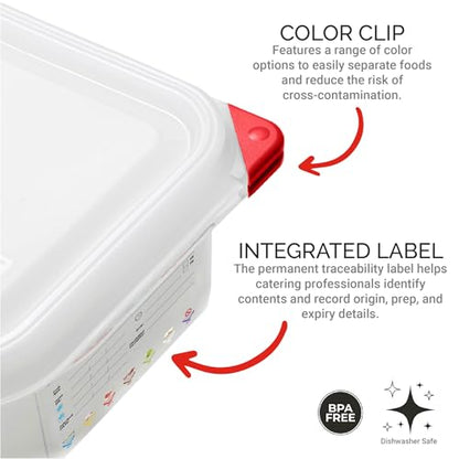 Araven Airtight Container, Food Pan with Lid for Storage in Kitchen and Restaurant, 1/2 GN 4" Deep, 1 Count, Clear