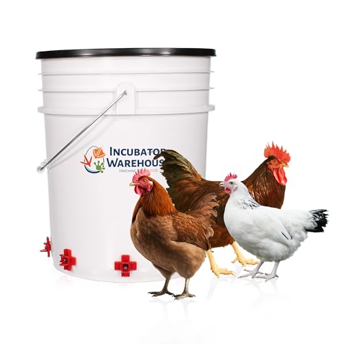 Noble Nest 5 Gallon Bucket Chicken Nipple Side Waterer, 5 Nipple, No Stand - color: No Stand, size: 5 Nipple, Side Waterer