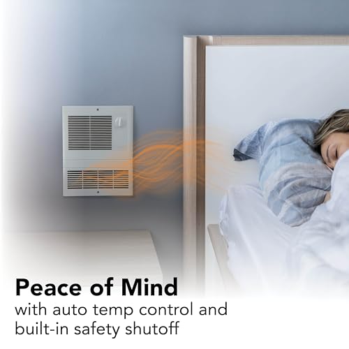 Broan-NuTone 9815WH High Capacity Wall Heater with Built-In Adjustable Thermostat, 1500W, 120/240V, White - style: 1500W