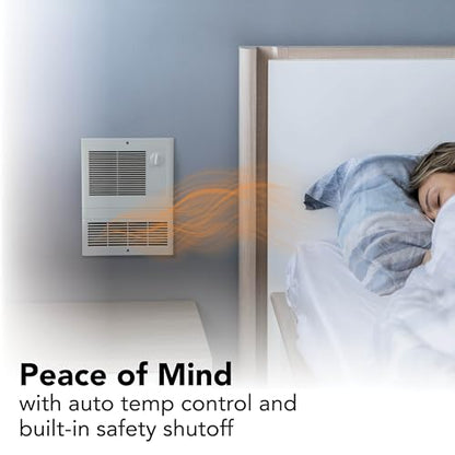 Broan-NuTone 9815WH High Capacity Wall Heater with Built-In Adjustable Thermostat, 1500W, 120/240V, White - style: 1500W