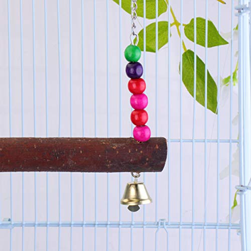 POPETPOP Chicken Swing Toy Hen Natural Wooden Perch Chewing Foraging Shredding Paper Hanging Toys for Large Bird Parrot Hens