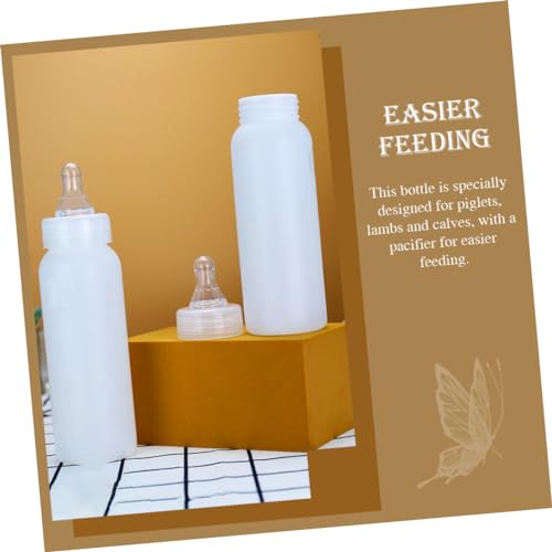 GALPADA Portable 250ml Pig Milk Feeding Bottle for Piglets and Lambs Silicone Teat Lid Small Animal Supplies for Easy Nursing