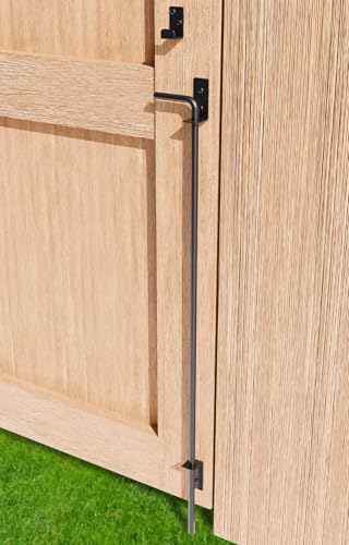 36" Heavy Duty Cane Bolt Gate Drop Rod Extra Thick Hardware Ground Latch for Wood PVC Vinyl Metal Fences Gates, Double Doors, Sliver Solid Steel - color: 36 Inch