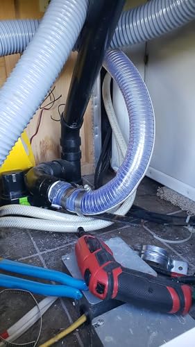 1-1/2" id × 5ft Clear Flexible Hose PVC Spiral Steel Wire Reinforced Tubing 1.5 inch Suction Vinyl Pipe for Dust Colleciton Drain Water, non-collapsible - size: 1 1/2" ID, style: 5 ft