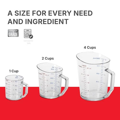 Cambro Measuring Cup - 3 Pack - 1 Cup, 2 Cup, 4 Cup (Clear) - size: 1 Cup, 2 Cup, 4 Cup