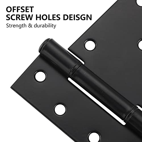 Heavy Duty Gate Hinges 4 Pack, 3.5 Inch Black Shed Barn Door Hinges, Metal Gate Hinges for Wooden Gates Wood Fence Outdoor with Screws, HOME MASTER HARDWARE - color: 4 Pack - Black