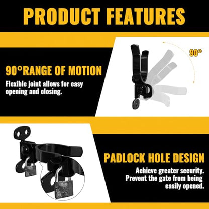 VIVIDA 1-3/8" Black Wall Mount Latch, Chain Link Fence Flat Back Gate Latch for 1-3/8" Gate Frame, Mounts to Wooden Fence Post or Wall, Black Chain Link Fence Parts, 1 PCS - size: 1-3/8" (1 PCS)