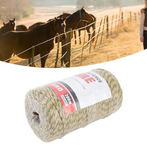 Electric Fence Wire, 6 Strand Stainless Steel 200M Poly Wire Electric Fencing Wire, Durable Polywire Electric Fence for Livestock(MLD-040C) - color: 040C