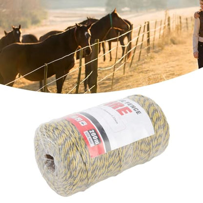 Electric Fence Wire, 6 Strand Stainless Steel 200M Poly Wire Electric Fencing Wire, Durable Polywire Electric Fence for Livestock(MLD-040C) - color: 040C
