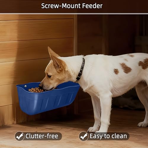 Chicken Feeder Waterer,Hanging Goat Feeders,Feed Trough 3.5 Quart 6 Pack,Hanging Fence Feed Trough for Poultry Livestock,Blue - color: Blue, size: 3.5 Quart (6 Pack)