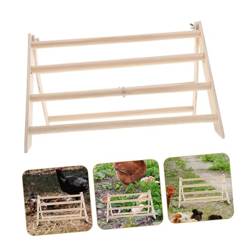 YARNOW Chicken Perch Stand Wooden Roosting Bar for Baby Chicks Detachable Easy Clean Poultry Coop Accessory 14.56X12.59X7.87 Inches