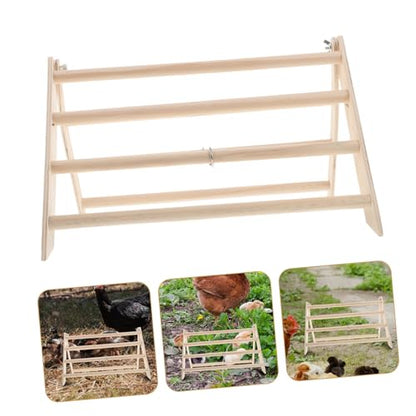 YARNOW Chicken Perch Stand Wooden Roosting Bar for Baby Chicks Detachable Easy Clean Poultry Coop Accessory 14.56X12.59X7.87 Inches