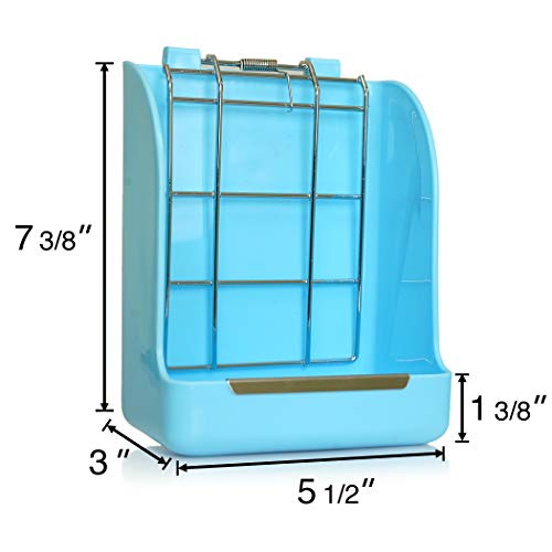 CalPalmy 2-Pack Hay Feeder for Rabbits, Guinea Pigs, and Chinchillas - Minimize Waste and Mess with 5 1/2" x 3" x 7 3/8" Hanging Alfalfa and Timothy Hay Dispenser - color: Blue+Blue, size: 5 1/2" x 3" x 7 3/8" (2-Pack)