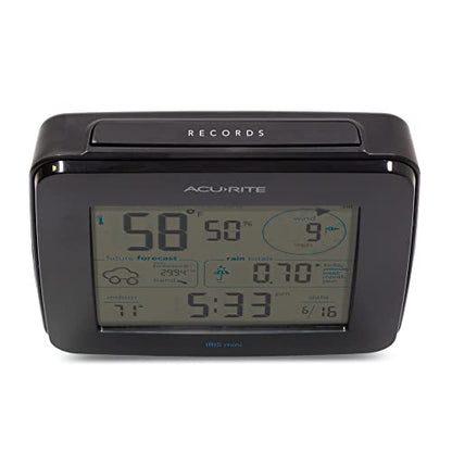 AcuRite Iris Weather Station with Mini Wireless Display for Temperature, Humidity, Wind Speed, Wind Direction, Historic Rainfall Totals, and Hyperlocal Forecast with Built-in Barometer (01122M) - color: Monochrome Screen