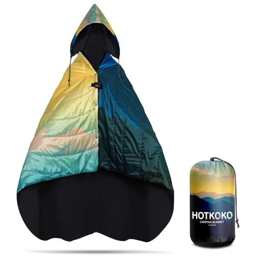 Waterproof Stadium Blanket, Fleece Camping Blanket Wearable Soft Warm Camp Blanket for Outdoor Camping, Picnic, Stadium, Sports, Beach, Car - color: Blue Mountain