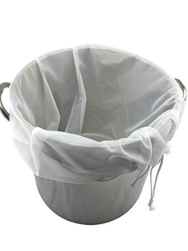 LERORO® 2-Pcs Reusable Nut Milk Bag, Almond Milk, Cold Brew Coffee Tea Filter,Food Strainer,Mesh Nylon Cheesecloth,Reusable Drawstring Straining Brew in a Bag(Large,10 X 12 Inches)