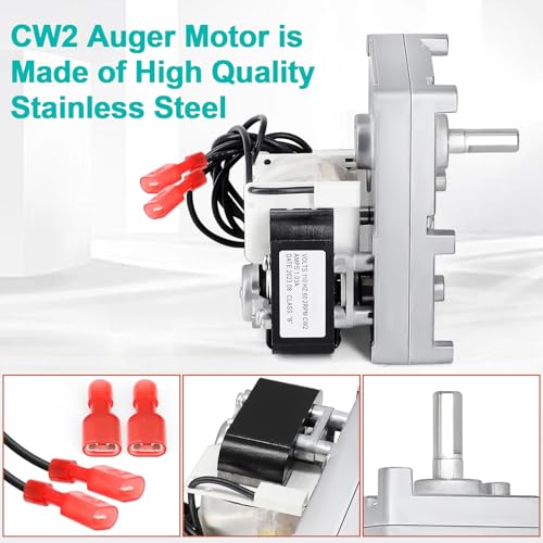 Hiorucet KS-5010-1010 Auger Feed Motor for Glow Boy Bay View FS, Classic, Home Heater, Shop Heater Pellet Stove, for PelPro PP300, for Cheap Charlie Franklin, Edison Pellet Stove, 2RPM CW
