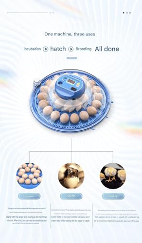 JUJOJB 12 Egg Incubators for Hatching Eggs, Egg Incubator with Temperature and Humidity Control, Egg Candler, Automatic Egg Turner, Clear Window Incubator for Chicks Duck Quail Eggs