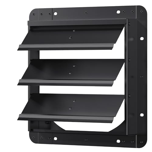 12 Inch Aluminum Automatic Shutter Louver Vent (No Fan Blades and Motor) for Home Attics, Workshops, Barn, Greenhouse - size: 12 Inch