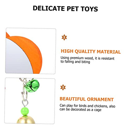 1Pc Chicken Mirror Hanging Bird Mirror with Bell Pet Cage Accessory for Chickens and Birds Fun and Interactive for Coop Garden Farm Use