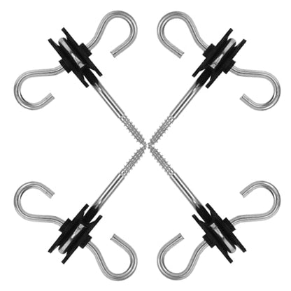 GANAZONO 4pcs Screw-in Electric Fence Insulator for Cattle and Ranch Fencing Post Anchors Dual for Secure Connections