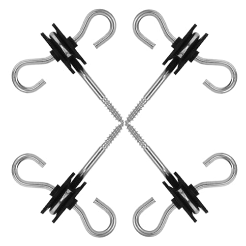 GANAZONO 4pcs Screw-in Electric Fence Insulator for Cattle and Ranch Fencing Post Anchors Dual for Secure Connections