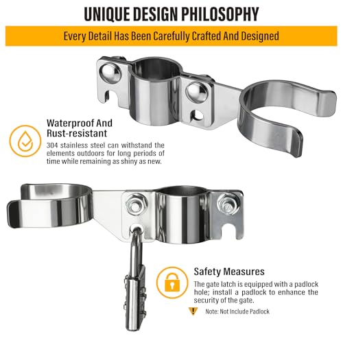 1-3/8" x 1-7/8" Chain Link Gate Latch Heavy Duty Stainless Steel Fence Gate Fork Latch Hardware with Padlock Hole 1pcs - color: 1-3/8"x1-7/8"
