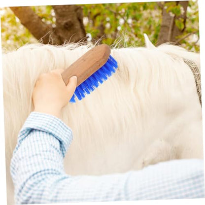 Kichvoe Horse Grooming Brush Stiff Bristle Wood Body Comb for Horse Hair Cleaning and Massage Multi Functional Equine Grooming Tool for Maintenance