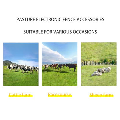 Electric Fence Gate Kit with Spring-Loaded Handles & Tension Spring, 2-Way Anchors and Insulators for Farm Fencing (2 Set)