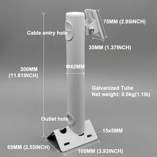 Surveillance Security Camera Mount Bracket, CCTV Wall Mounting Bracket Stand Galvanized Tube Wall Corner Mount Bracket for Heavy-Duty Surveillance Camera