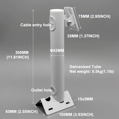 Surveillance Security Camera Mount Bracket, CCTV Wall Mounting Bracket Stand Galvanized Tube Wall Corner Mount Bracket for Heavy-Duty Surveillance Camera