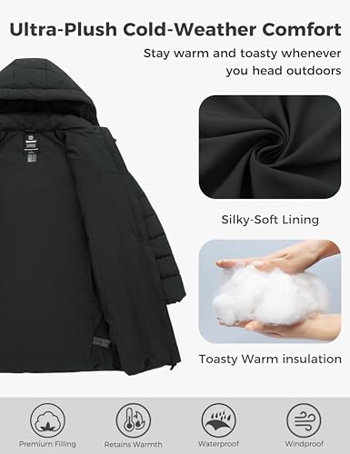 wantdo Women's Puffer Jacket Warm Padded Winter Coat Long Quilted Jacket (Available in Plus Size) - color: Dark Grey, size: Small