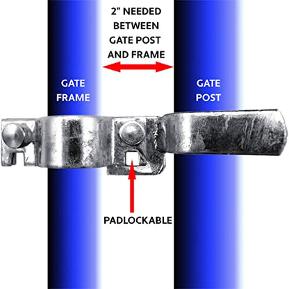 1-5/8" x 2-7/8" Galvanized Chain Link Fork Latch for Gates with Padlock Hole - Case of 25 - size: 1-5/8" X 2-7/8" - Case