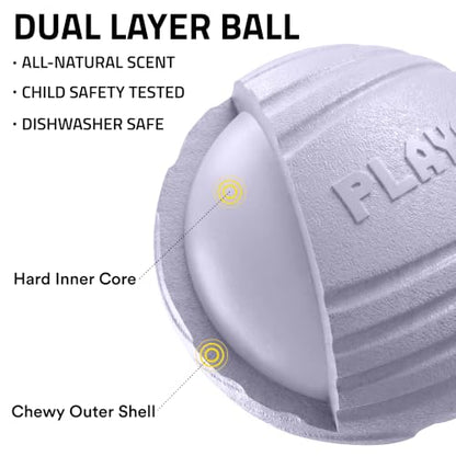 Playology Dog Toys | Dual Layer Ball Durable Chew Toy for Tough Chewers | Lamb Scented Jumbo Dog Toy | Chew Toys for Large Dogs - size: Jumbo, style: Lamb