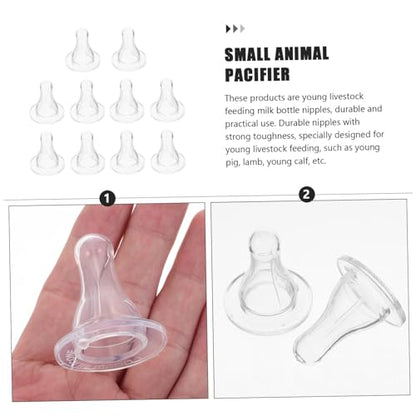 HANABASS 10pcs Silicone Goat Nipples for Lamb Feeding Wear-Resistant Pacifiers for Young Livestock Easy to Use Nursing Bottles Replacement for Old Nipples