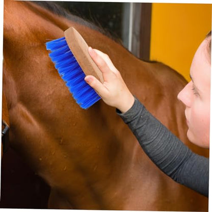 Sosoport Horse Grooming Brush with Stiff Bristle for Gentle Massage Horse Comb for Cleaning and Shedding Cattle and Donkeys Comfortable Smooth Surface Blue