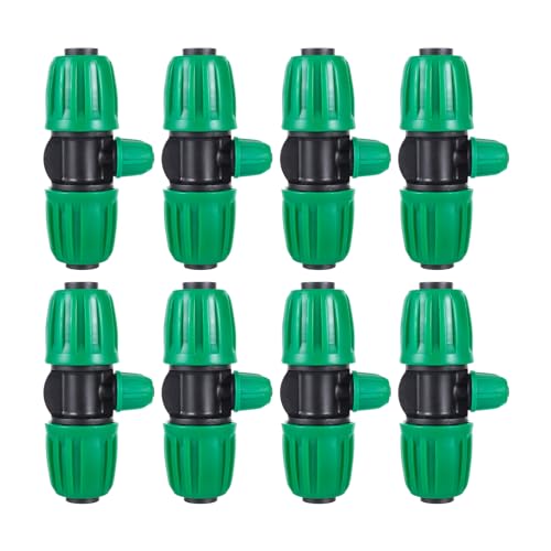 10 Pcs 1/2 to 1/4 inch Garden Hose Tubing Irrigation Fittings,3-Way Anti-Leak 1/2'' to 1/4'' Locked Barbed Drip Irrigation Tee Connectors (1/2"IDx0.6-0.63"OD) 1/2'' to 1/4'' Irrigation Tubing Fitting - size: 10 PCS 1/2" to 1/4" 3-Way Connectors