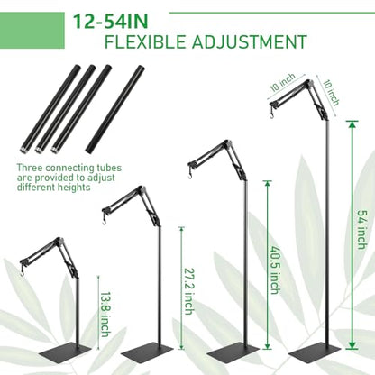 BETAZOOER 360° Adjustable Reptile Lamp Stand | Heavy Duty Metal Heat Lamp Holder (12-54in) for Bearded Dragons, Snake Tanks | 180° Foldable & Anti-Slip Base - size: Extra Large(Pack of 1)