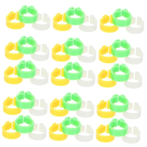 300pcs Bright Color Leg for Birds Pigeon Foot Bands Chicken Identification Tags for Parrots and Poultry Plastic Material