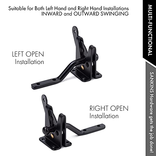 Self Locking Gate Latch Automatic Gravity Lever for Wood Fence Gate, Door Latches, Steel, Black - size: Normal